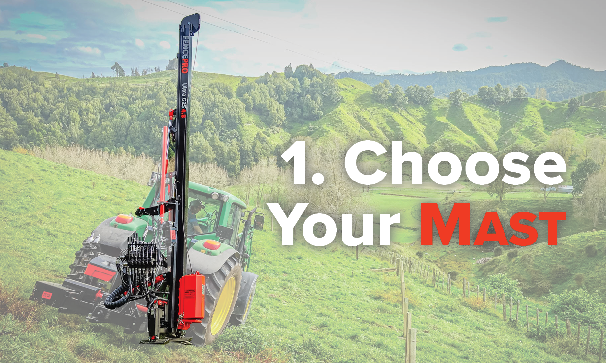 FencePro tractor mounted post driver working on NZ farm.
