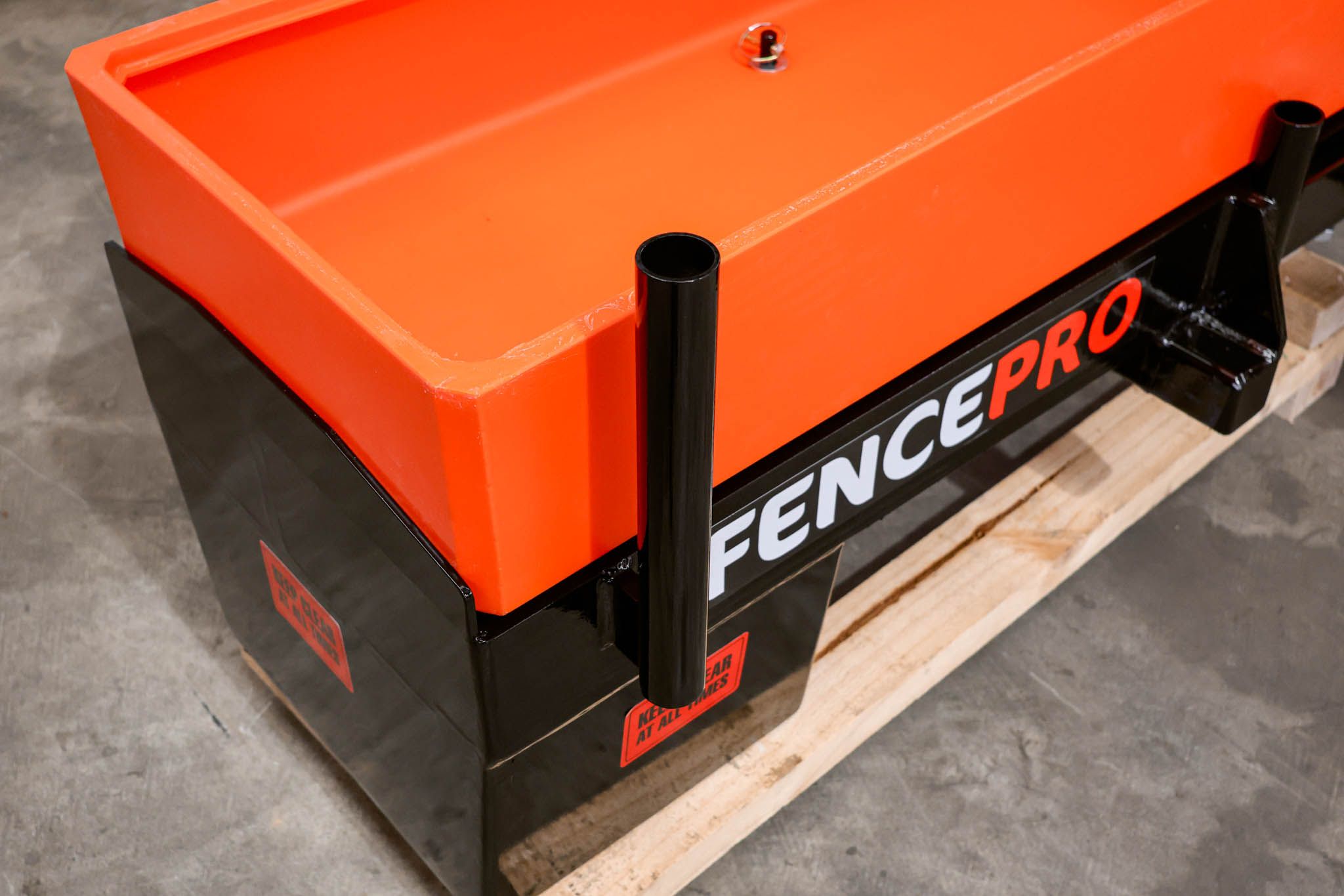 Spinning Jenny holder mounted on FencePro SM900 Sidemount Base for secure wire reel storage