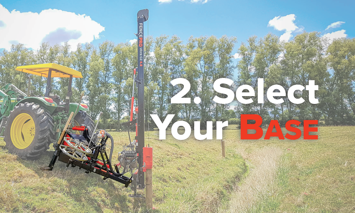 FencePro post rammer with rotating post driver base.