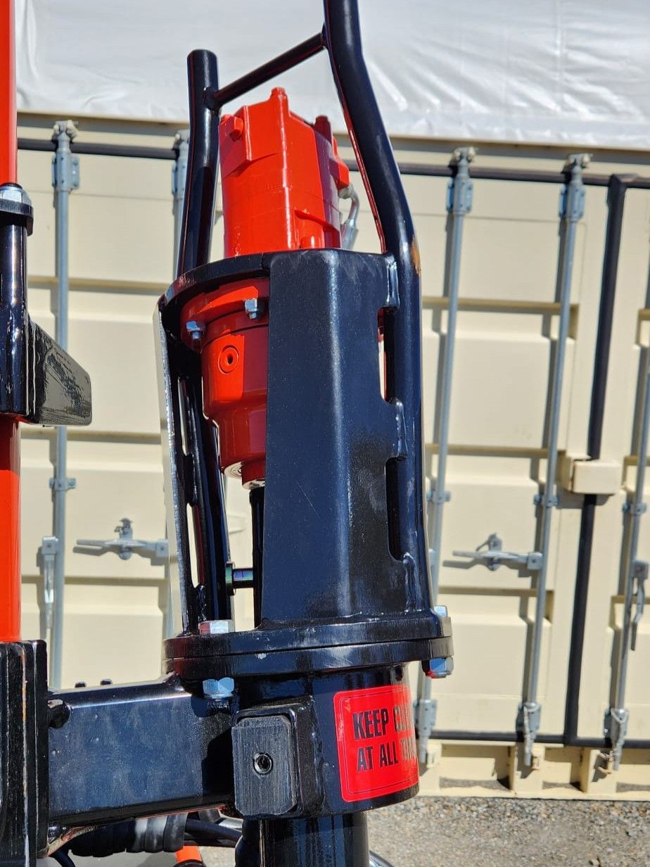 FencePro rock drill hydraulic drive unit fitted to the latest UltraGlide rockspike extractor.