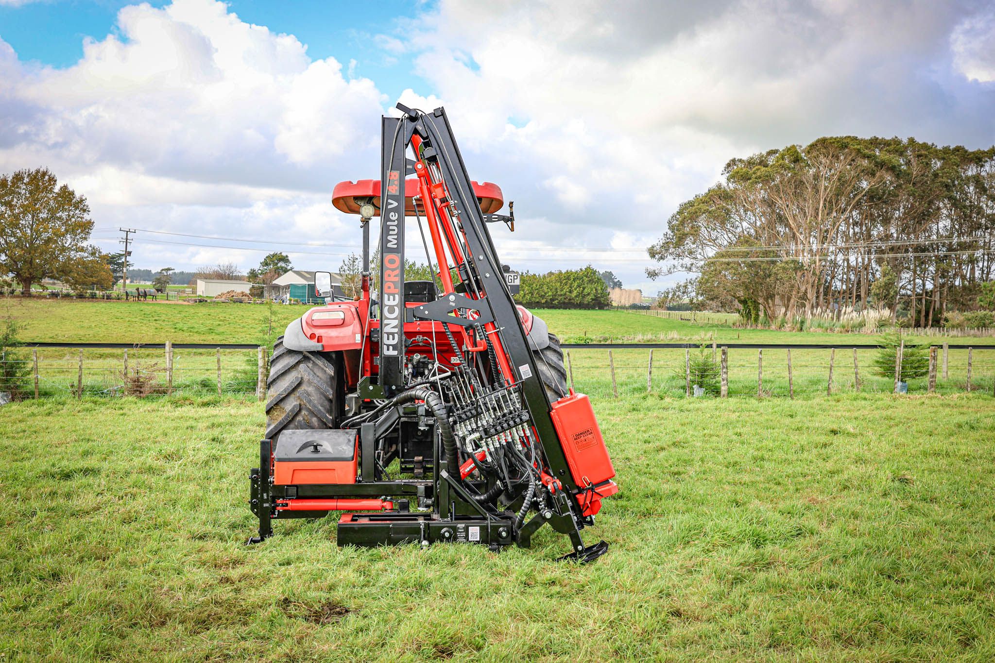 FencePro PB650 base with post driver in the side mount transport position.